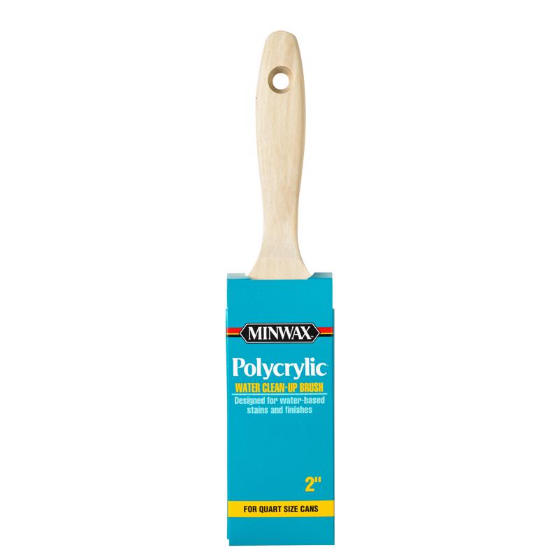 Emery Jensen 2-inch polycrylic brush with synthetic bristles, ideal for smooth wood and craft projects.