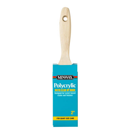 Emery Jensen 2-inch polycrylic brush with synthetic bristles, ideal for smooth wood and craft projects.
