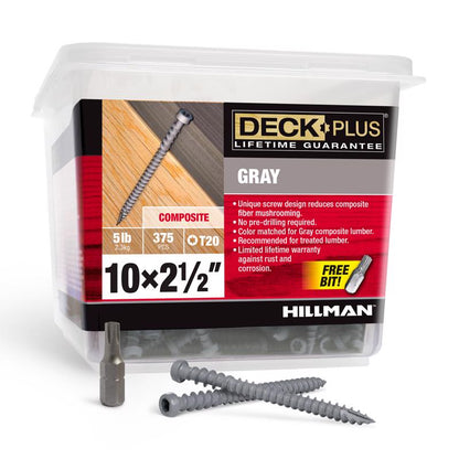 Emery Jensen CMP screw 10x2.5 inches in gray, contractor pack of 5 pounds, suitable for construction and woodworking projects.