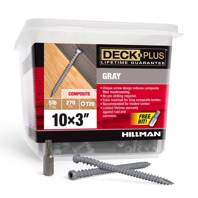 Emery Jensen contractor pack contains five pounds of gray CMP screws, 10x3 inches, ideal for construction and woodworking projects.