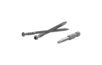Emery Jensen 5lb contractor pack of deck screws with corrosion-resistant coating, suitable for outdoor wood decking projects.