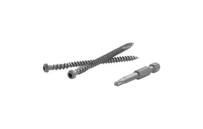 Emery Jensen 5lb contractor pack of deck screws, corrosion-resistant vinyl lant coated, suitable for outdoor decking projects.