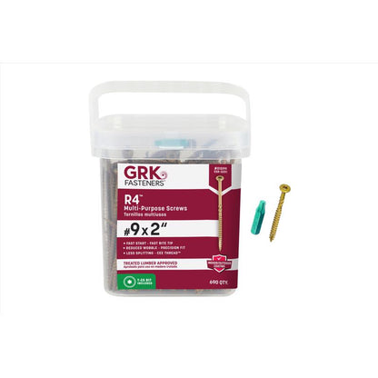 Emery Jensen R4 Screw #9 x 2-inch contractor pack with 5-pound box, showing a bundle of metal screws for construction use.