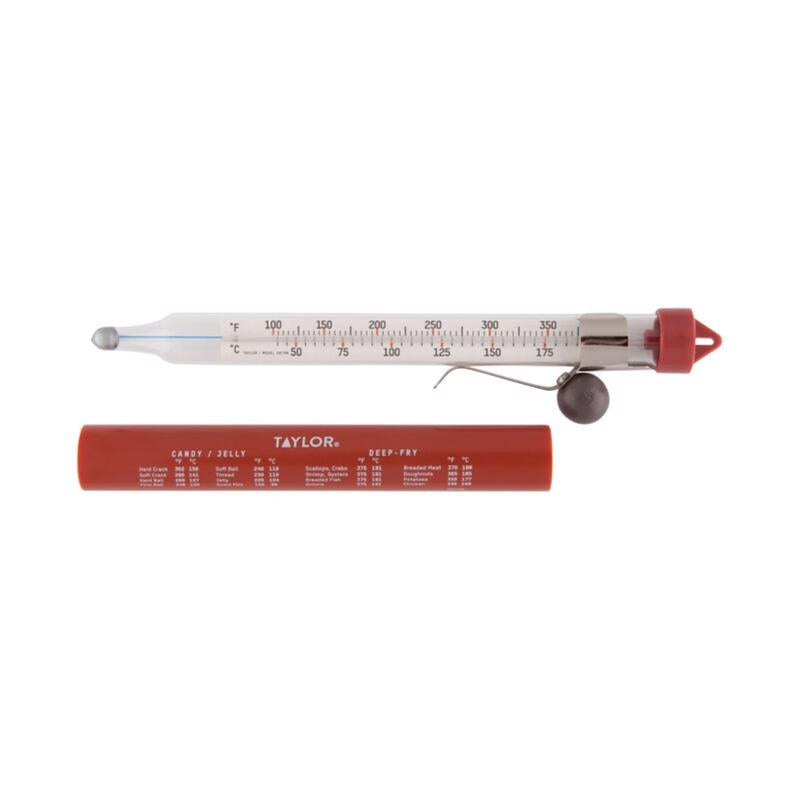 Emery Jensen Candy and Fry Cooking Thermometer showing a digital display and stainless steel probe for precise temperature measurement.