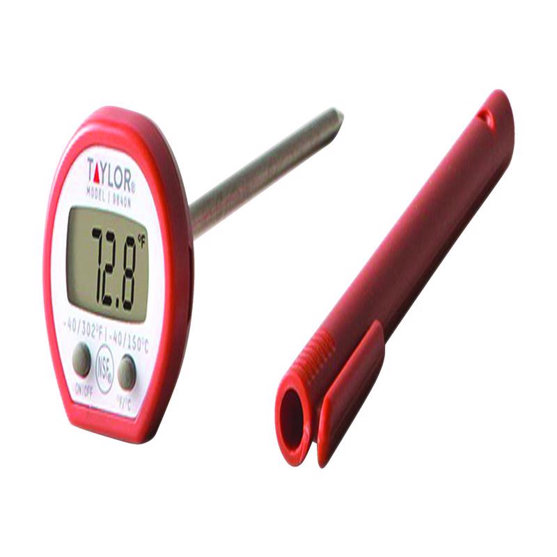 Emery Jensen digital cooking thermometer showing a close-up of the digital display for quick temperature reading.