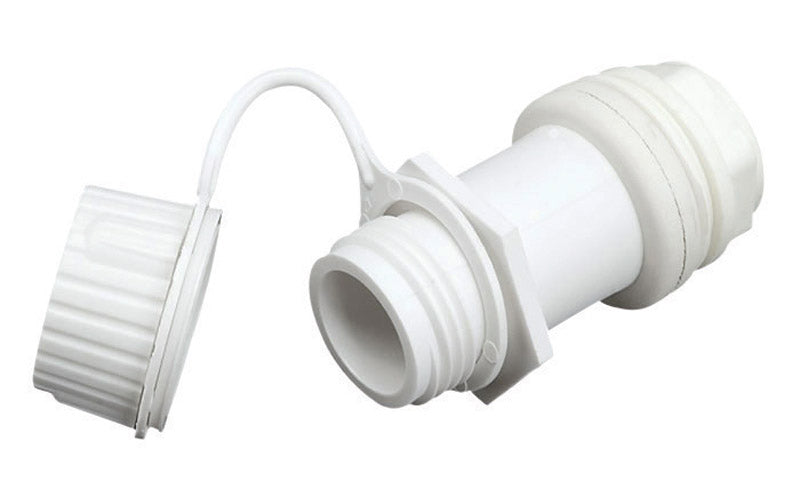 Large Emery Jensen drain plug for ice chest cooler, used for easy drainage and beverage storage.