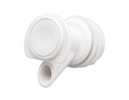 Emery Jensen cooler beverage accessories with spigot replacement for Igloo coolers, featuring a durable plastic spigot for easy pouring.