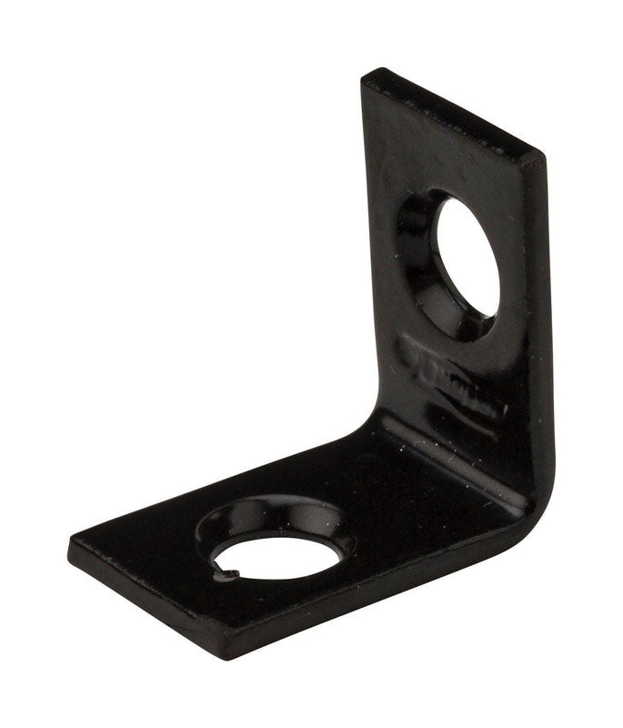 Emery Jensen corner brace 3/4 inch by 1/2 inch for reinforcing furniture and cabinetry, metal with mounting holes.