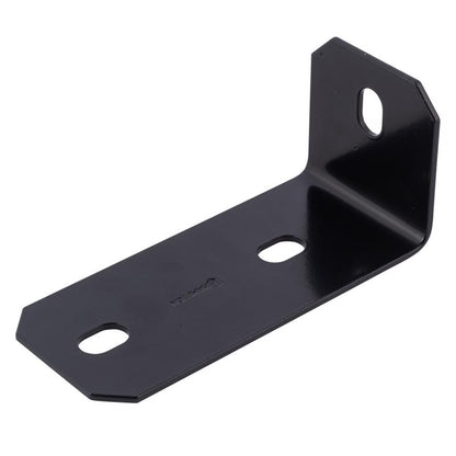 Black Emery Jensen corner brace, 6.83 inches, for strengthening and stabilizing furniture or shelving corners.