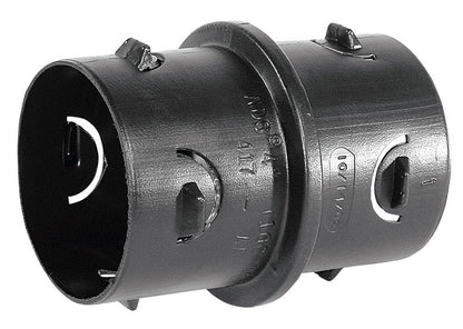 Emery Jensen couple corrugated snap fittings internal 4-inch, used for secure pipe connections in plumbing systems.