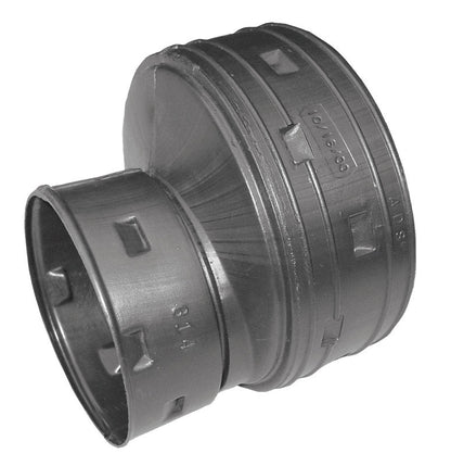 Emery Jensen corrugated snap fittings reducing coupling, 4x3 inch size, for pipe connections, in a sturdy metal finish.