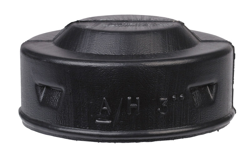 Corrugated snap end cap for 3-inch conduit by Emery Jensen, used as a secure fitting for electrical conduit systems.