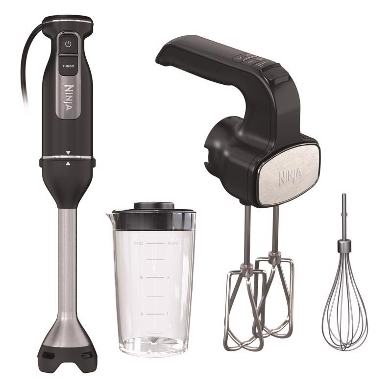 Black Emery Jensen countertop blender with stainless steel body and 120V power, perfect for smoothies and blending tasks.