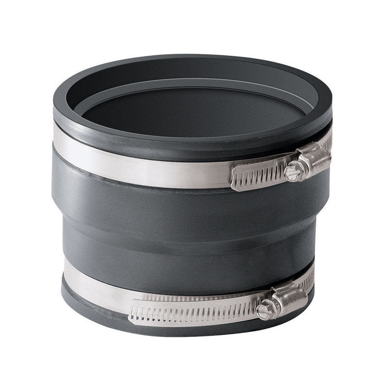 Emery Jensen corrugated coupling 4x4 pipe connector with ridged metal surface for secure pipe joining.