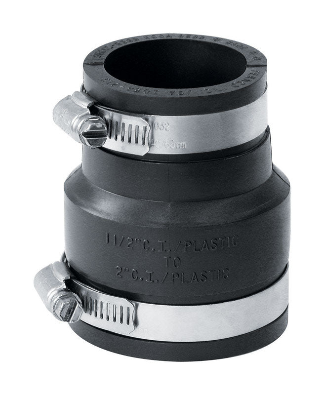 Emery Jensen Couple Flex 2x1.5 socket coupling for connecting pipes, shown in a close-up image with metal fittings.