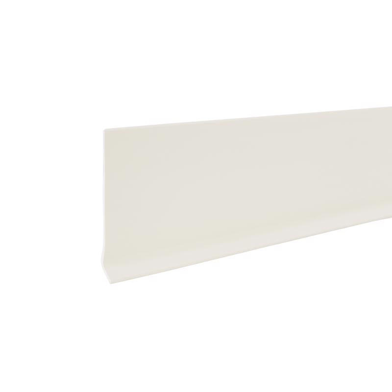 Emery Jensen 4x20-inch self-stick wall base cove base in cardboard packaging, white finish for interior wall finishing.
