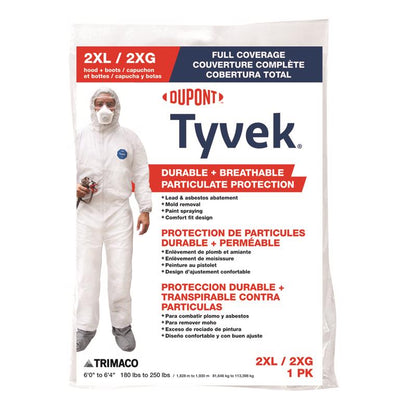 COVERALL TYVEK 2XL W/b&h