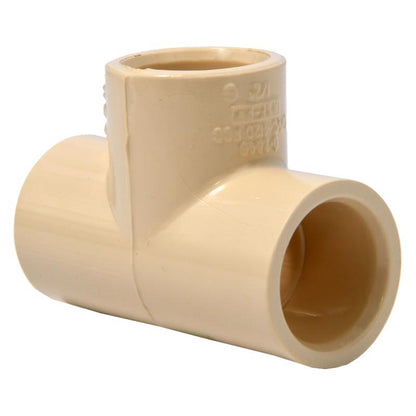 Emery Jensen CPVC TEE fitting, 1/2 inch, for plumbing, shown in a 10-pack, made of durable CPVC material.