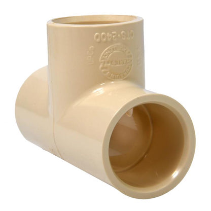 Emery Jensen CPVC TEE fitting, 3/4-inch, for plumbing, shown in a 10-pack, suitable for irrigation and piping systems.