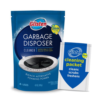 Emery Jensen Disposer Care 4-pack crystal drain cleaners for maintaining and cleaning kitchen disposers and drains.