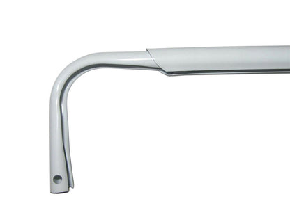 Emery Jensen white curtain rod adjustable from 84 to 120 inches, designed for hanging curtains in home decor.