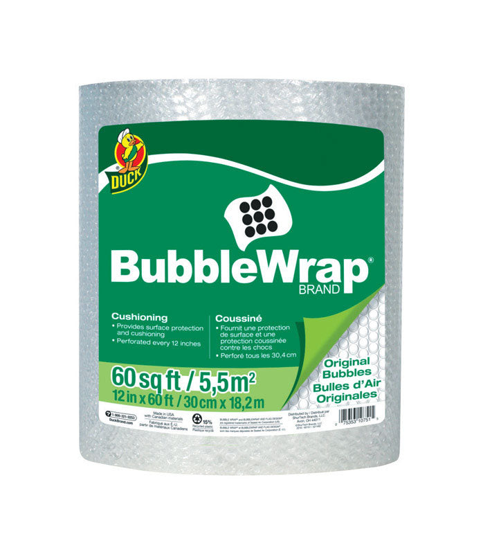 Emery Jensen 12x60-inch bubble wrap cushioning material for packaging and protection.