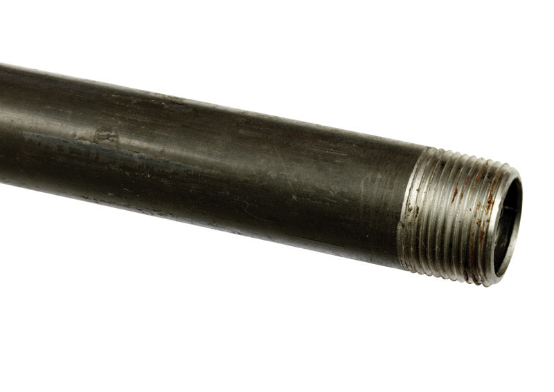Black TBE 1-inch by 60-inch cut length pipe from Emery Jensen, 18 to 72 inches, showing the durable metal surface and straight edges.