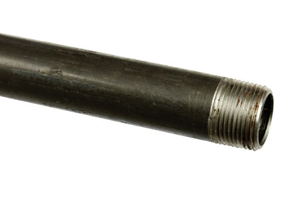 Black TBE 1-inch by 60-inch cut length pipe from Emery Jensen, 18 to 72 inches, showing the durable metal surface and straight edges.