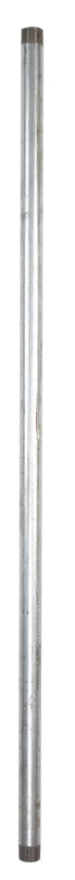 Galvanized steel TBE pipe by Emery Jensen, 1 inch by 48 inches cut length pipe for plumbing and construction projects.