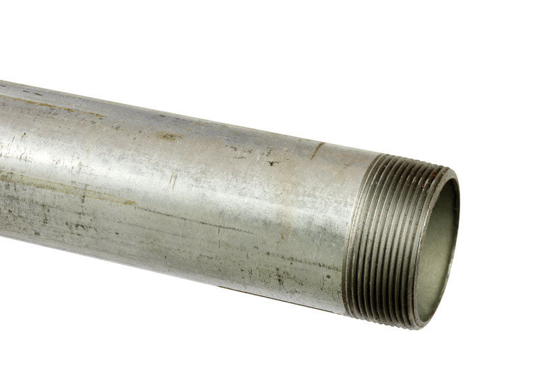 Galvanized steel TBE 2-inch by 60-inch cut length pipe from Emery Jensen, suitable for plumbing and construction projects.