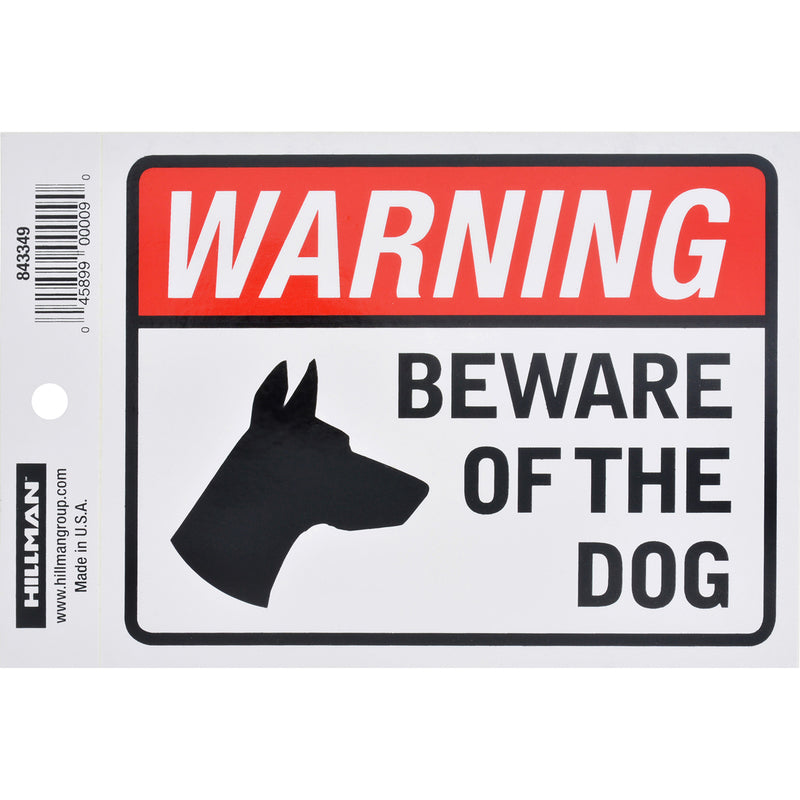BEWARE DOG DECAL 4"X6" - Pack of 6