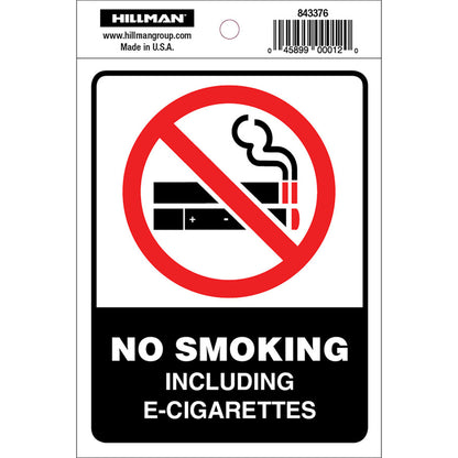 NO SMOKING DECAL 4"X6" - Pack of 6