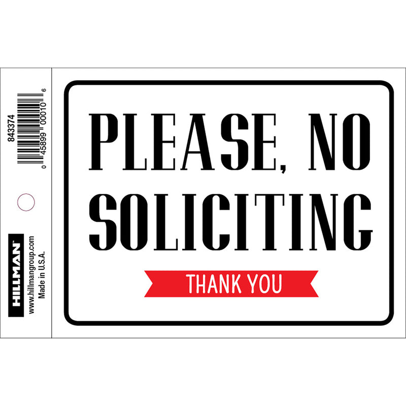 NO SOLICIT DECAL 4"X6" - Pack of 6