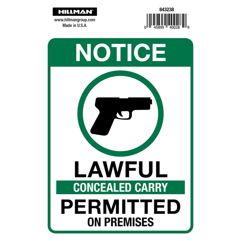 NOTICE SIGN LAW CC 6X4" - Pack of 6