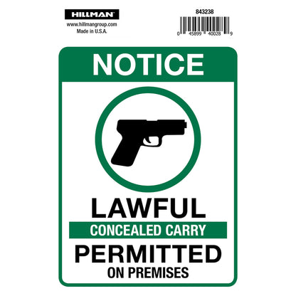 NOTICE SIGN LAW CC 6X4" - Pack of 6
