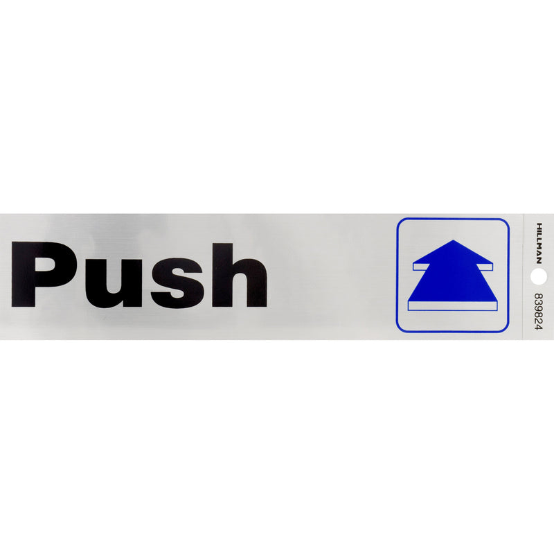 PUSH DECAL SLV 2"X8" - Pack of 6