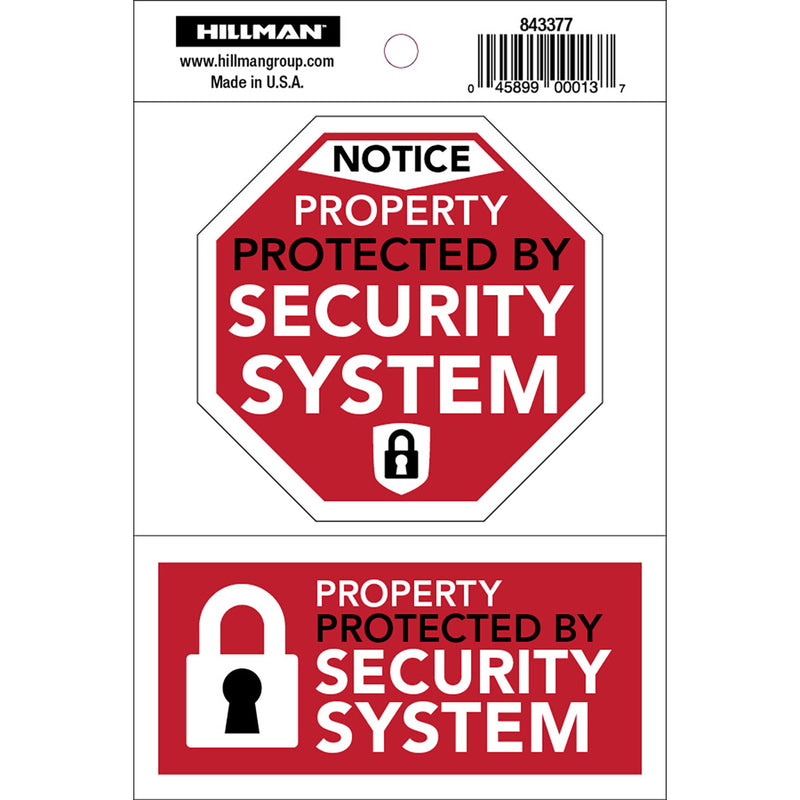 SECURITY ALRM DECAL 4X6" - Pack of 6