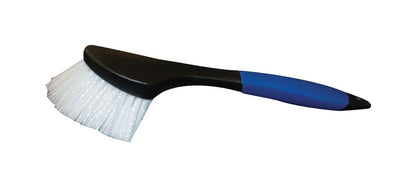 Emery Jensen utility brush with long handle, designed for deck cleaning and scrubbing surfaces.