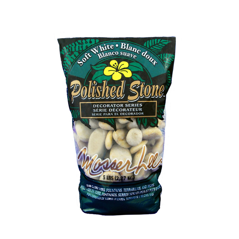 Emery Jensen CVR Soil Pol Stone in white, 5-pound small decorative bag of soil or stone for landscaping or craft projects.