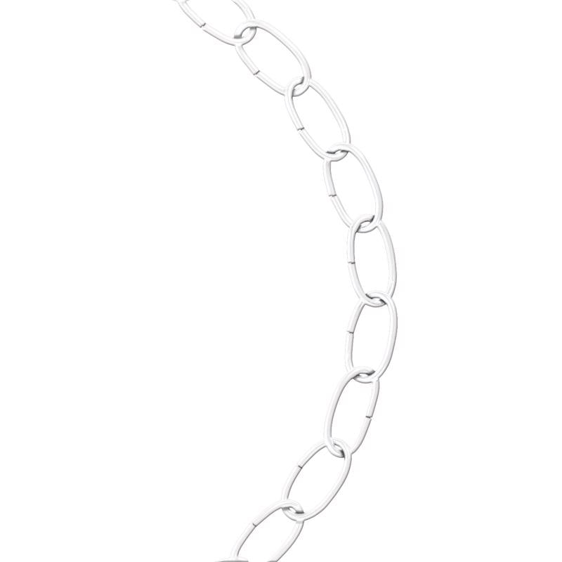 White decorative chain by Emery Jensen, showcasing interconnected links suitable for interior decor and design projects.
