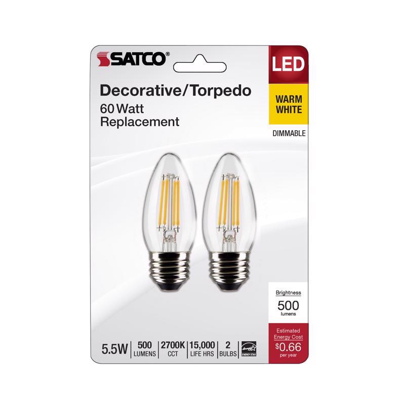 FLMNT LED B11 E26 WW 2PK