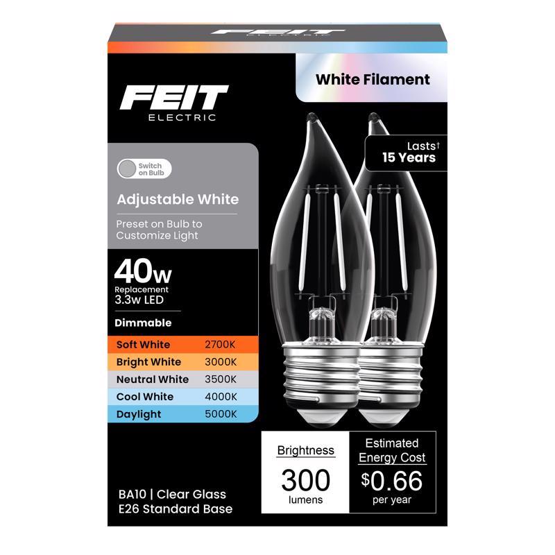 FT LED BA10 E26 ADJS WHT