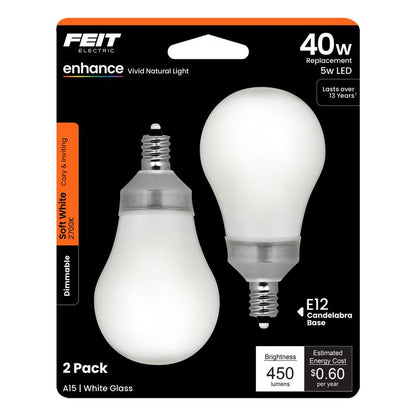 LED A15 E12 SW 40W 2PK