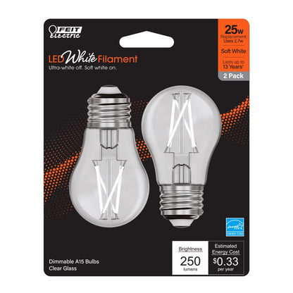 LED A15 E26 25W SW 2PK