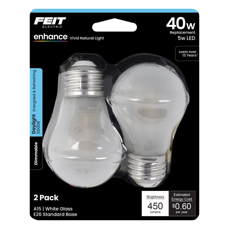 LED A15 E26 DL 40W 2PK