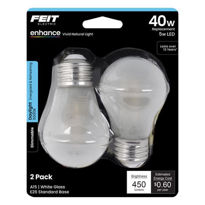 LED A15 E26 DL 40W 2PK
