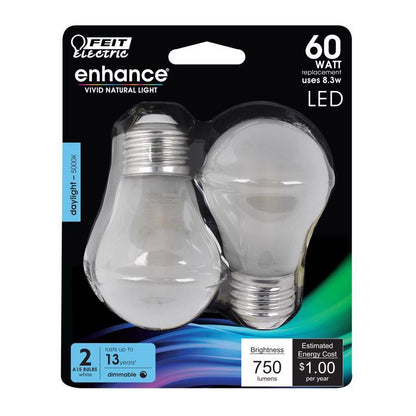 LED A15 E26 DL 60W 2PK