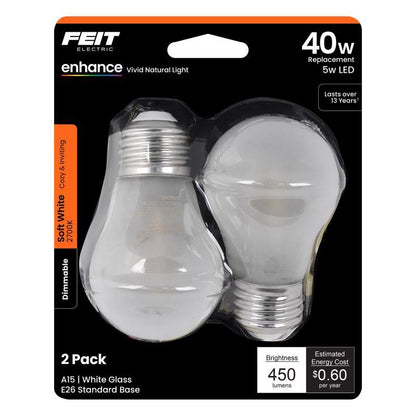LED A15 E26 SW 40W 2PK