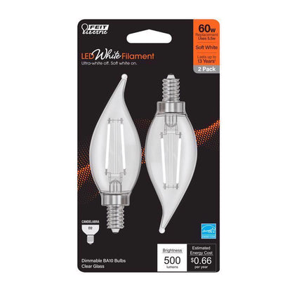 LED BA10 E12 60W SW 2PK