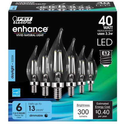 LED CA10 E12 DL 40W 6PK